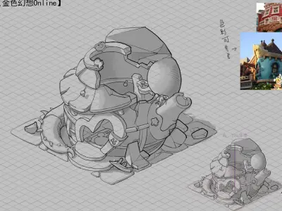 Game Cartoon - Panlong Warehouse - Destruction 3D model