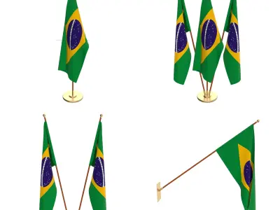 Brazil Flag Pack 3D model