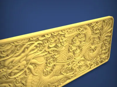 Carved panel painting STL 3D print model buy