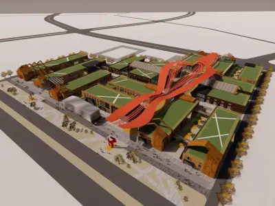 Industrial Heritage Renovation- The Ribbon Path 3D model