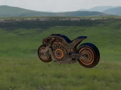 Chrono Forge Leviathan  Hyper Mechanical Motorcycle Low-poly 3D model