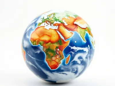 Highly Detailed Earth Globe Model Pack with Topography Low-poly 3D model