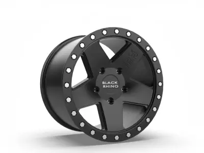 Matte Bronze Black Rhino Crawler Wheel W Black Lip Ring  3D print model
