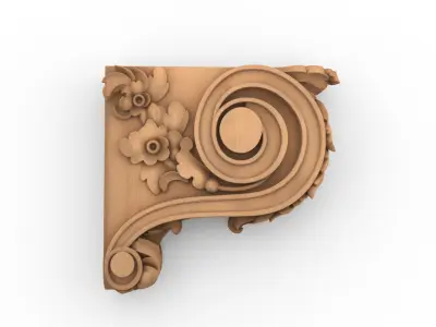 Decorative Bracket carved classic cnc 3d printing 03  3D print model