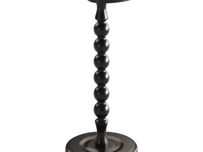 Retro Solid Wood Side Table 3D model