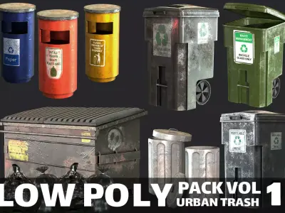 Urban Trash Pack Vol 1 Low-poly 3D model