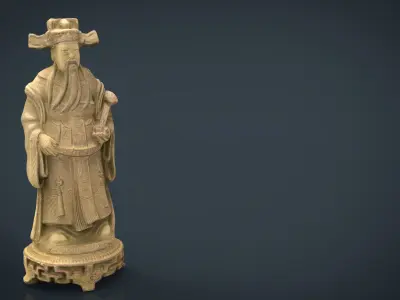 Ancient Chinese Sculpture Low-poly 3D model