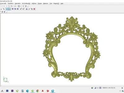 Classic mirror frame wood carving interior luxurious 3D model 3D model