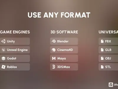 Furniture Realistic Low-poly 3D model