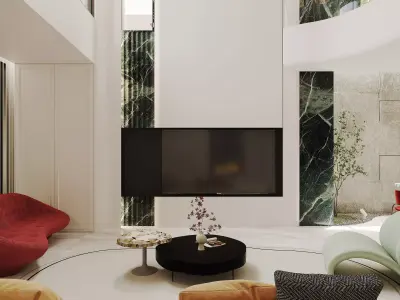 Luxury villa interior scene 3D model