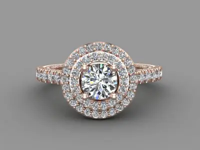 Diamond Engagement Ring 13-MW 3D print model