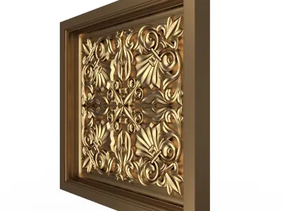 Carved Ceiling Tile 04 Low-poly 3D model