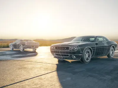 American muscle car unbranded 3D model