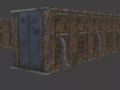 Warehouse old building  big and small version   3D model