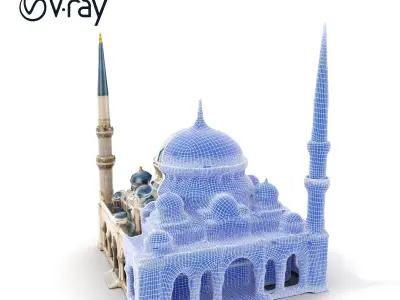 Ornate Mosque Architecture Model Pack Low-poly 3D model get
