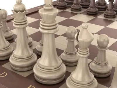 Chess board Low-poly 3D model