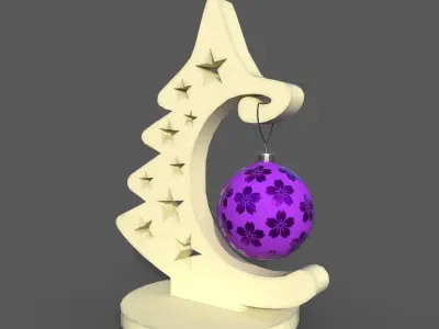 Christmas Tree Decor with 4 texture variations 3D model