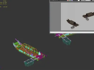 Game Crescent Bay - Wooden Boat 03 3D model