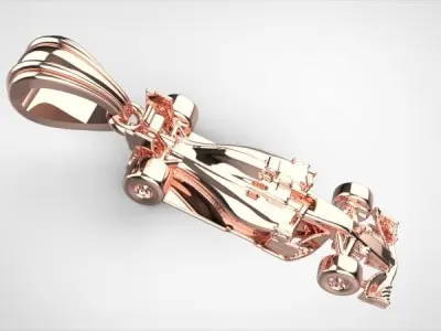 F1 Solid Racing Keychain Creative Necklace Charm Pendant Jewelry 3D print model
