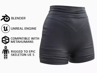 Sport Shorts 111 - All MH Bodies and UE5 Skeletons - Rigged Low-poly 3D model