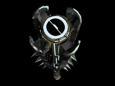 baseball bat cyberpunk Low-poly 3D model