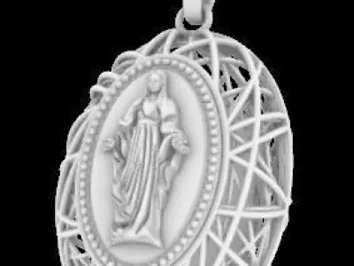 Direct Casting Jesus Pendant 3D model Texture 3D print model