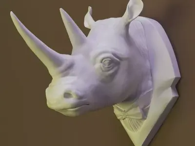 Decorative head rhino 3D model