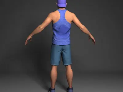 Casual Sporty Man Rigged Low-poly 3D model