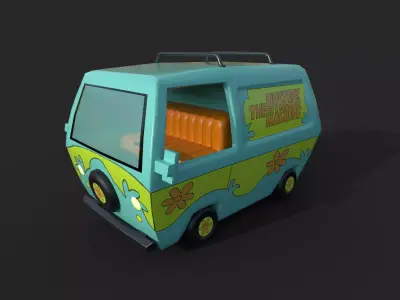 Scooby Doo van Low-poly 3D model