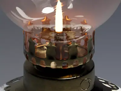 Indochina Vintage Oil Lamp 3D model