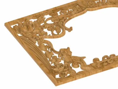 Carved picture frame STL 3D model 25
