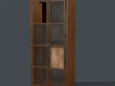 Wood cabinet 02 Low-poly 3D model