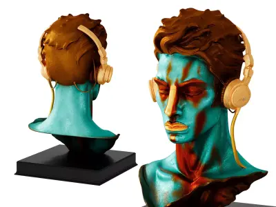 Abstract DJ Man Sculpture 3D model