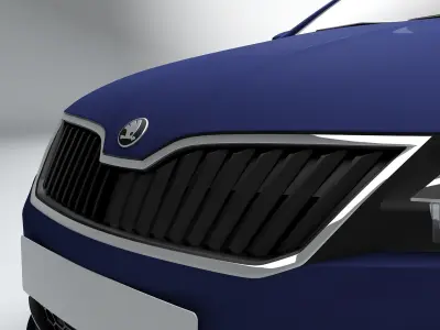 Skoda Rapid Matte Blue 3D model