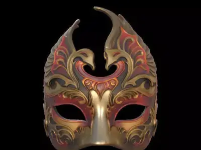 Regal Bird Inspired Mask 3D print model