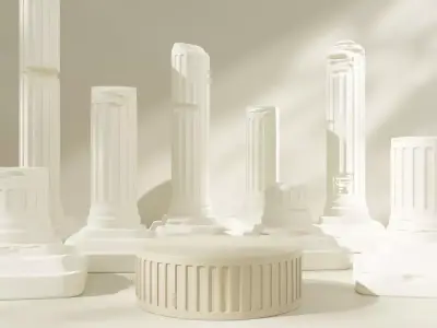 Old Roman columns and a podium 3D model