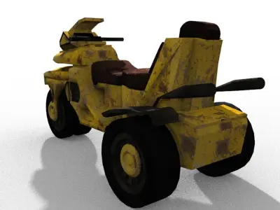 sci-fi atv motorcycle hq printable original design Low-poly 3D model