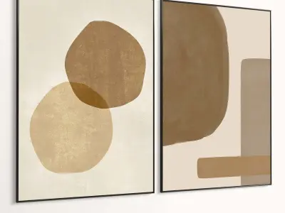 Plaster Two Photo Frame 408 Low-poly 3D model