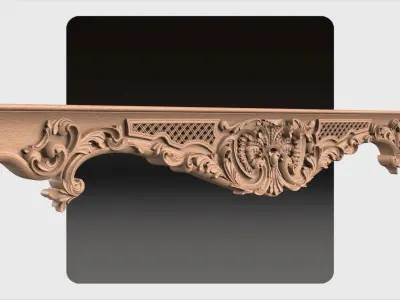 Carved decor ornament for cnc 23 3D model