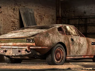 Abandoned Muscle Car Free 3D model