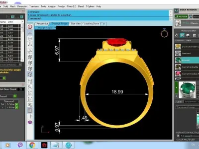 Luxury Mens Signet Ring with Emerald and Diamond Halo Jewel  392 3D print model