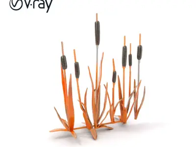 Cattail Metal Sculptures Model Pack for Environments Low-poly 3D model
