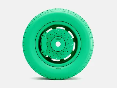 15x8 Bassett D-Hole Wheel Goodyear Blue Streak G7 Tires 3D print model