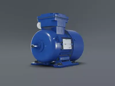 Electric motor Low-poly 3D model