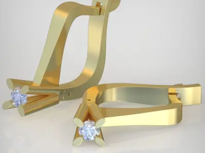 Earring model 0302 3D printable model Free 3D print model