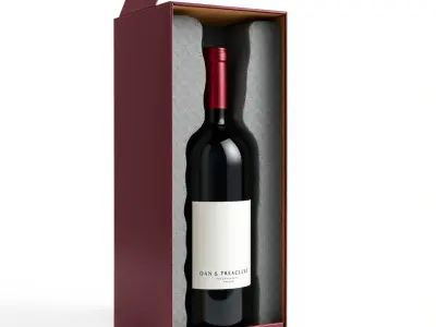 Premium Wine Shipping Carton Foam Insert model pack Low-poly 3D model