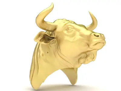 Realistic Bull Head Jewelry 3D Model  3711 3D print model