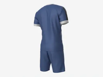 Soccer T-shirt and Shorts Blue 3D model