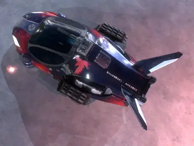 Blueprints Sci-Fi Vehicle for Unreal Engine Low-poly 3D model