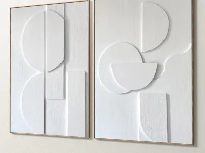 Plaster Two Photo Frame 106 Low-poly 3D model